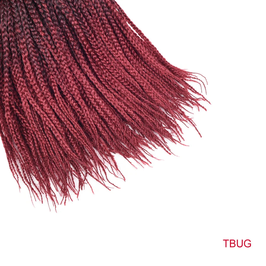 Medium 3X Box Braids Crochet Hair Extensions - 14", 18" & 22" Pre-Looped Ombre Handmade Synthetic Braids - Low Temperature Fiber 22 Strands/Pack Crochet Braids for Women Luxegan 
