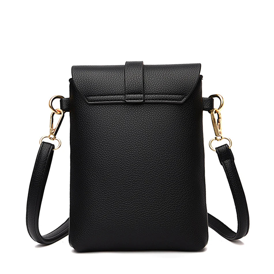 Small Flap Shoulder Bag for Women | Sophisticated Luxury Designer Crossbody | Elegant Quality Mini Messenger Purse & Phone Sac | "Dignified" Soft PU Handbag for Versatile Daily Styling Luxegan