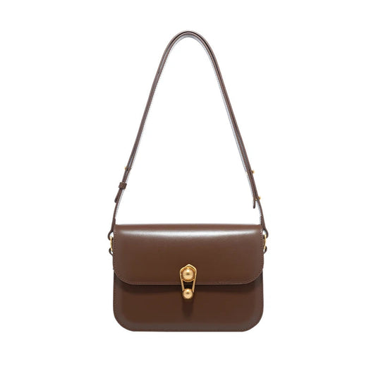 Women's Bag Luxury Brand | New Fashion Shoulder & Crossbody Square Bags (Designer Split Leather Tote Handbag with Lock) Luxegan