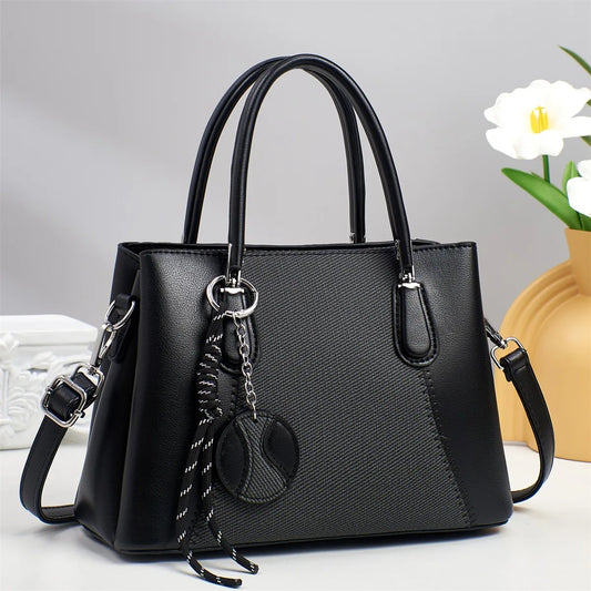 New Trendy Ladies Handbag | Luxury Designer PU Leather Shoulder Bag | Custom Fashion Crossbody Tote with Chain Detail | Waterproof & Lightweight Travel Clutch (Model A96500) Luxegan