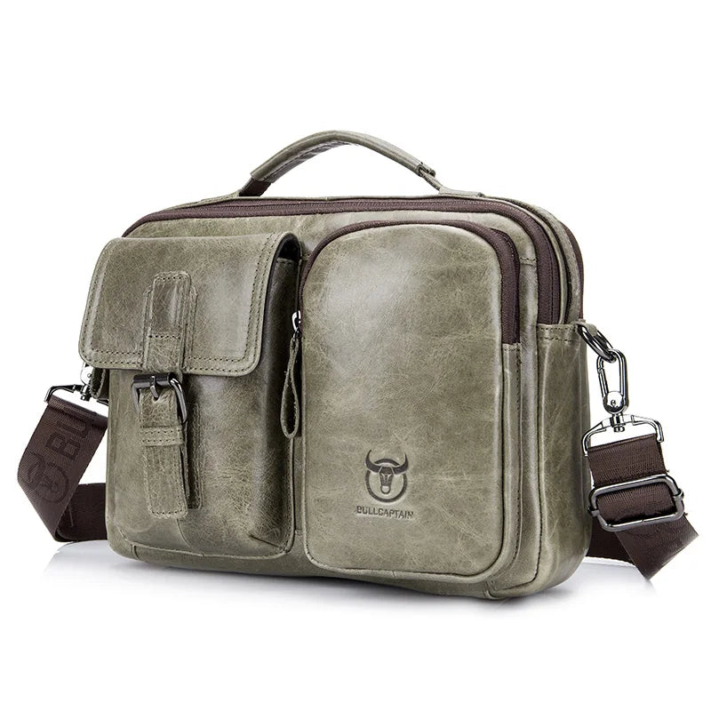 New Genuine Leather Men Crossbody Bag Male Briefcase Messenger Bag | Casual Business Briefcase Style Men Shoulder Bag Luxegan