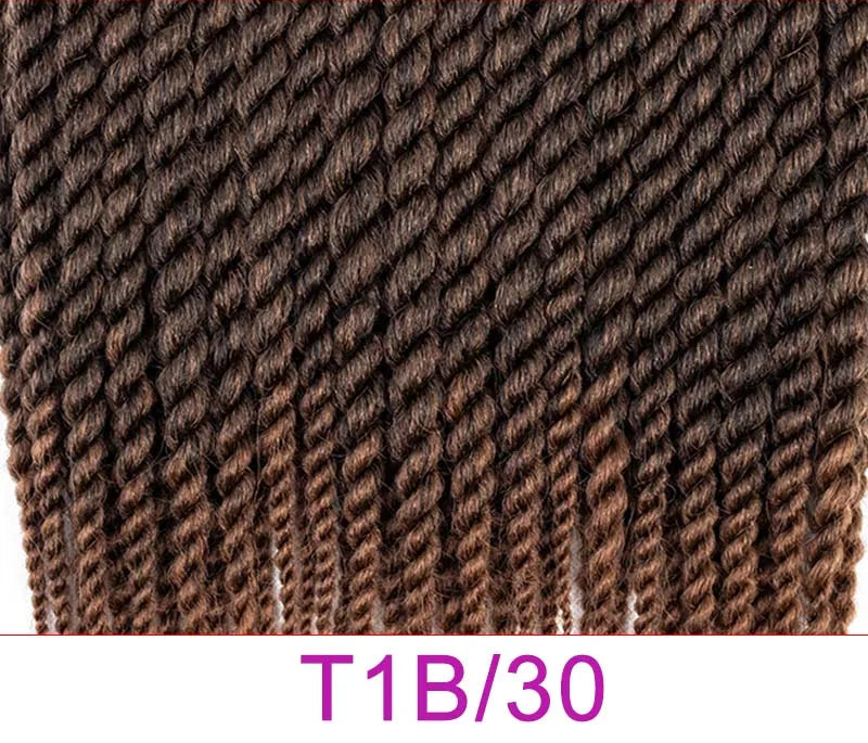 Twist Crochet Braids Hair Extensions - 12" (65g), 18" (100g) & 22" (120g) Pre-Looped Ombre Synthetic Braiding Hair - Low Temperature Fiber 12 Strands/Pack Jumbo Twist Crochet Hair for Women (6 Packs Full Head) Luxegan