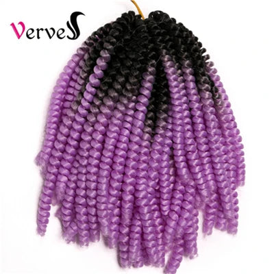 Spring Twist Crochet Braiding Hair 8 Inch – Ombre Synthetic Braid Extensions 30 Strands/Pack (26 - view 12