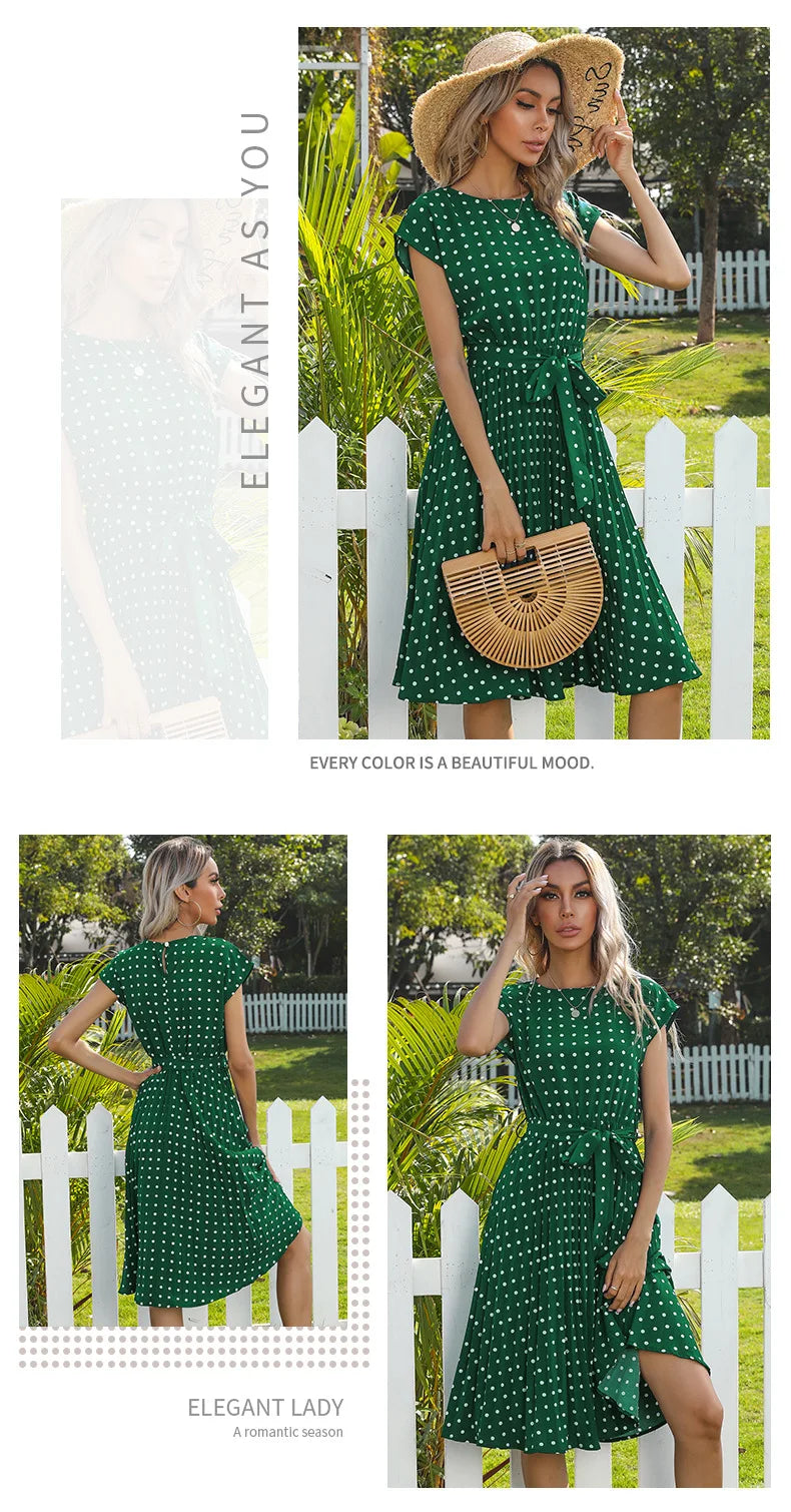 Print V-Neck Short Sleeve Regular Fit Sheath Knee-Length Dress – Medium Stretch Denim, Empire Waist, Summer Luxegan