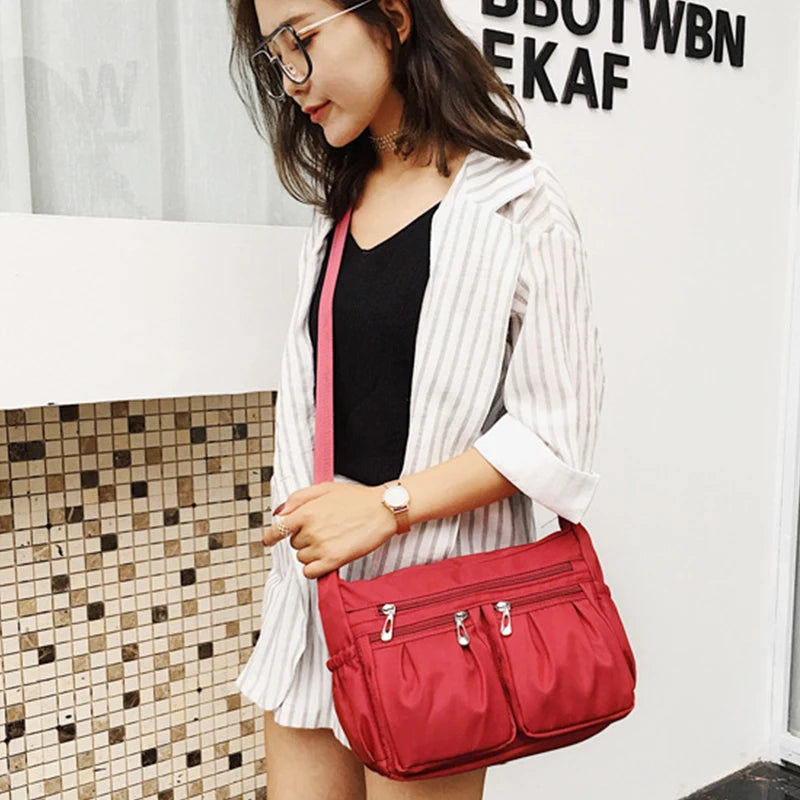 Waterproof Nylon Multi-Pocket Messenger Bag | Large Capacity Shoulder Bag Luxegan