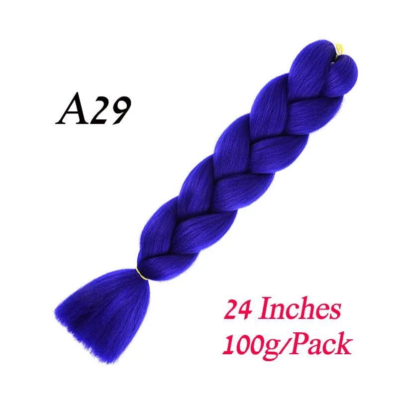 Lihui 24 Inch Pre-Stretched Synthetic Braiding Hair – Kanekalon Jumbo Braid | 100g | 100+ Ombre Colors