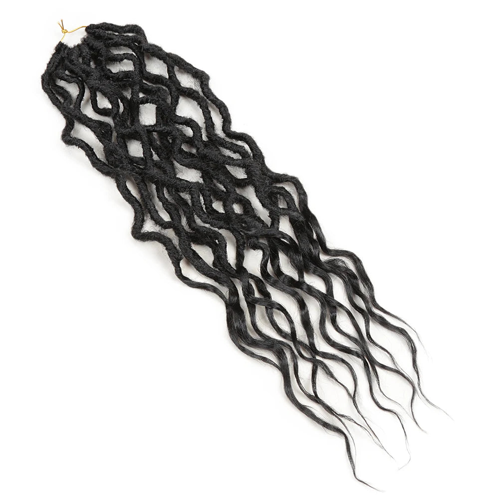 Goddess Locs Wavy Faux Locs Crochet Hair | 16–24 Inch Luxegan