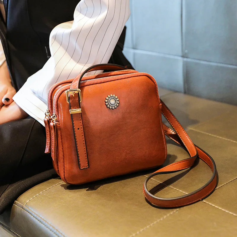 Vintage Style Shoulder Bag | Simple Square Crossbody & Messenger Bag Luxegan