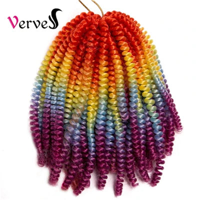 Spring Twist Crochet Braiding Hair 8 Inch – Ombre Synthetic Braid Extensions 30 Strands/Pack (26 - view 17