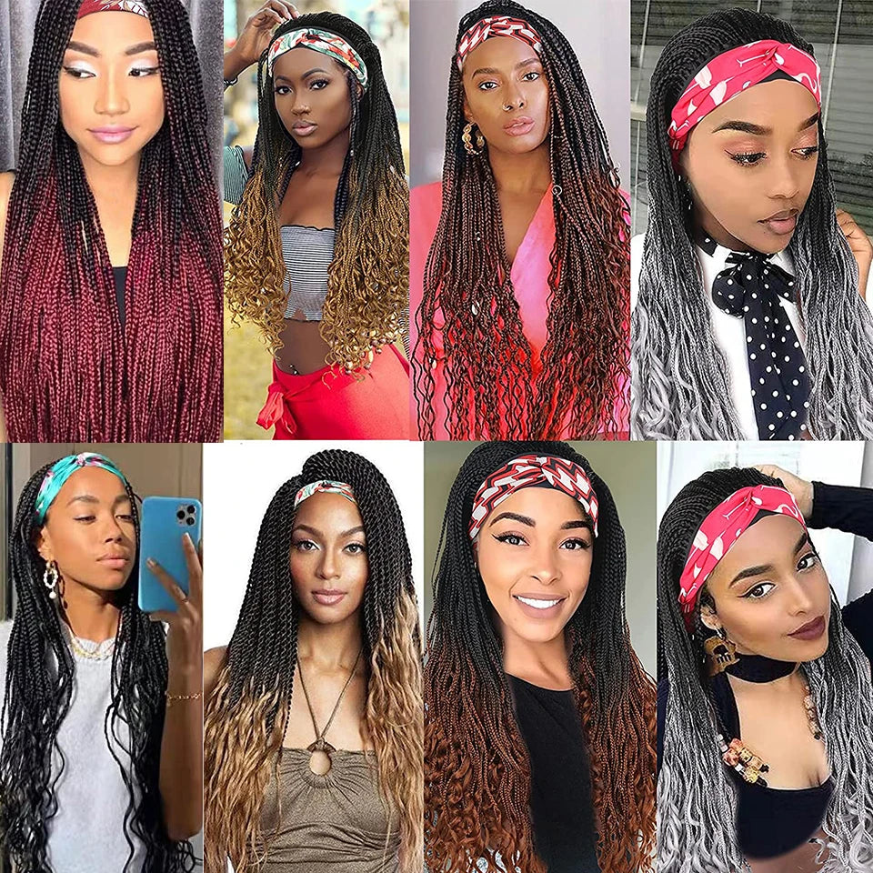 24 Inch Box Braid Headband Wig | Crochet | 4 Colours