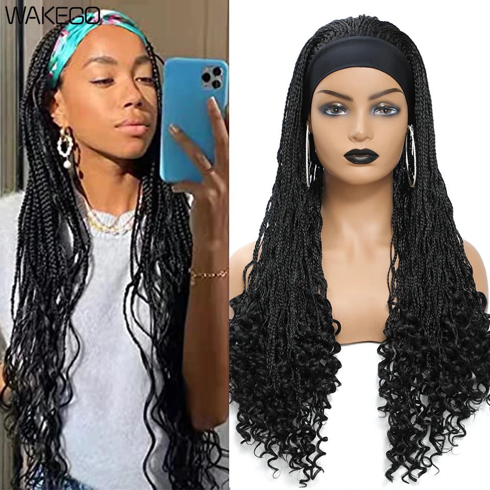24 Inch Box Braid Headband Wig | Crochet | 4 Colours
