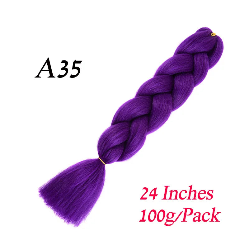 Lihui 24 Inch Pre-Stretched Synthetic Braiding Hair – Kanekalon Jumbo Braid | 100g | 100+ Ombre Colors