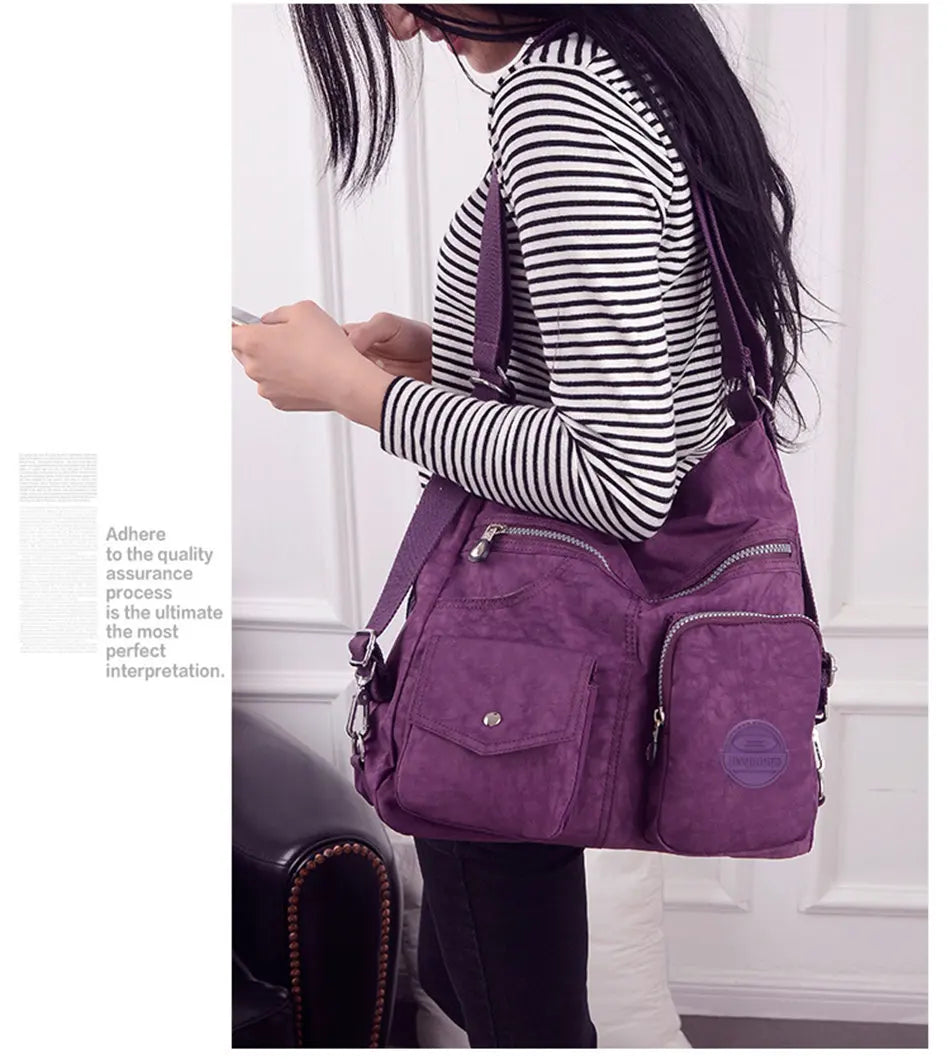 High-Quality Waterproof Nylon Designer Handbag | Large Capacity Women’s Shoulder Bag | Luxury Crossbody Tote & Casual Messenger for Office, Shopping, & Travel Luxegan