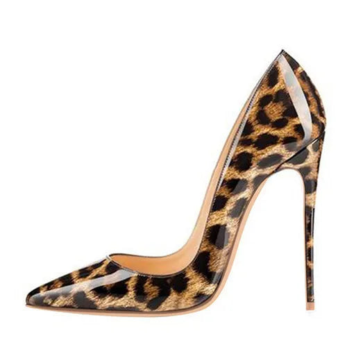 Solid Basic Patent Pointed Toe Stilettos | Sophisticated 8cm/10cm/12cm High Heel Pumps | Elegant "Handmade Patent Leather" Silhouette | "Dignified" Sexy Wedding & Party Shoes for Radiant Versatile Styling Luxegan