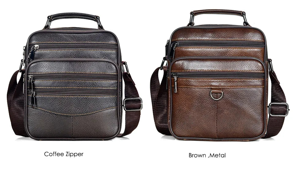 Hot Fashion Men's Genuine Leather Messenger Bag | Luxury Brand Soft Crossbody for Mini Pad & Shoulder Use Luxegan