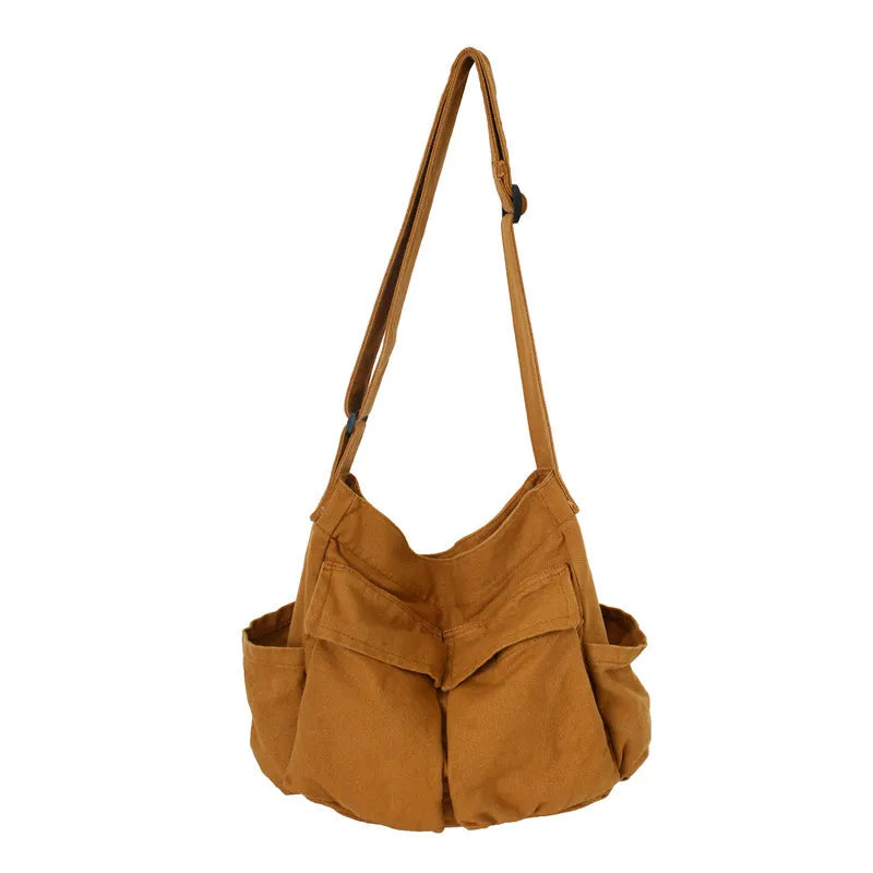 Women’s Vintage Canvas Shoulder Tote | Versatile Teenager Messenger Bag | Ladies' Casual Handbag & Crossbody Purse Luxegan
