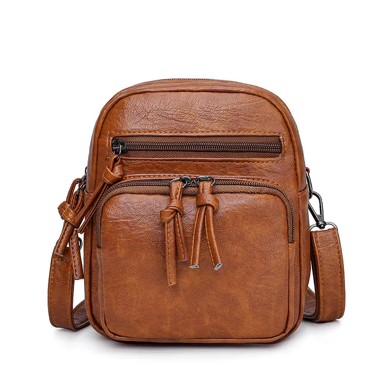 Vintage Crossbody Bag for Women | Soft PU Leather Shoulder Bag (Multifunction Messenger, Small Square Bag, Big Capacity) Luxegan