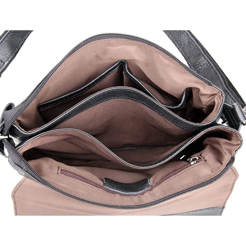 Waterproof Genuine Cow Leather Messenger Bag | Vintage Laptop Satchel Luxegan