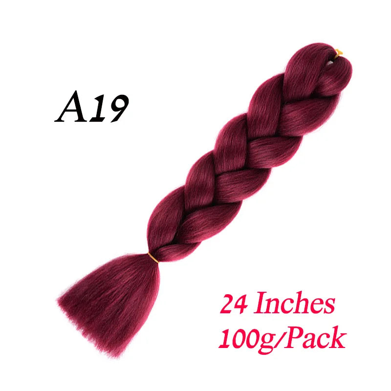 Lihui 24 Inch Pre-Stretched Synthetic Braiding Hair – Kanekalon Jumbo Braid | 100g | 100+ Ombre Colors