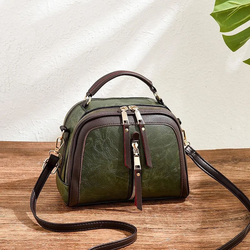 Luxury Alligator-Pattern Shell Handbag | Sophisticated Designer Shoulder Messenger Bag | Elegant Stone-Texture PU Leather Purse | "Dignified" Soft Crossbody for Versatile Fashion Styling Luxegan