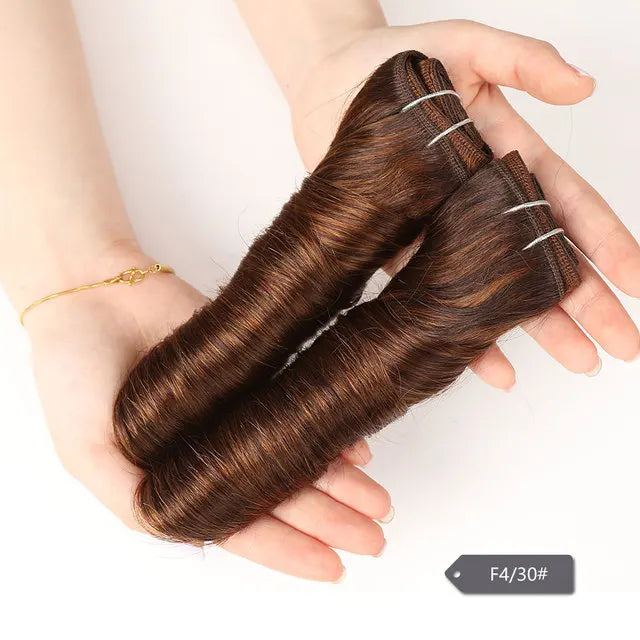Hollywood Wave Brazilian Remy Hair Bundles | Double Drawn | 10–16 Inches Luxegan