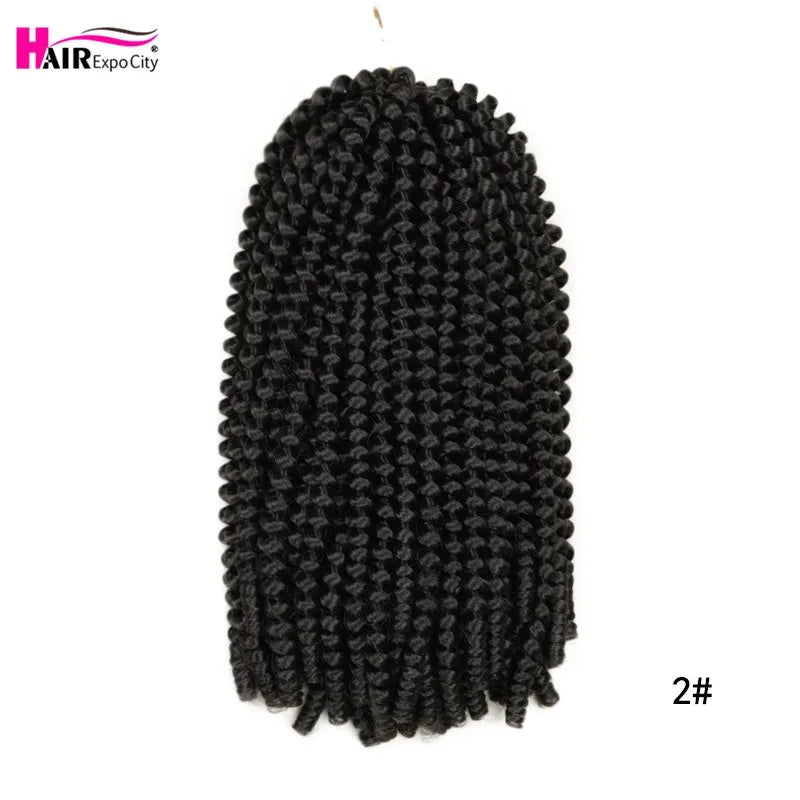 Spring Twist Crochet Hair 12 Inch – Afro Fluffy Synthetic Twist Braids | Ombre & Solid | 25 Colors - view 23