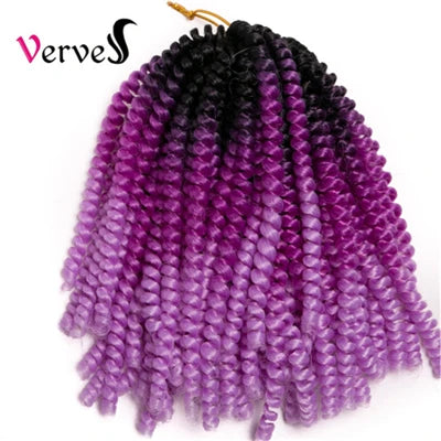 Spring Twist Crochet Braiding Hair 8 Inch – Ombre Synthetic Braid Extensions 30 Strands/Pack (26 - view 31