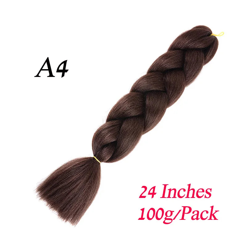 Lihui 24 Inch Pre-Stretched Synthetic Braiding Hair – Kanekalon Jumbo Braid | 100g | 100+ Ombre Colors