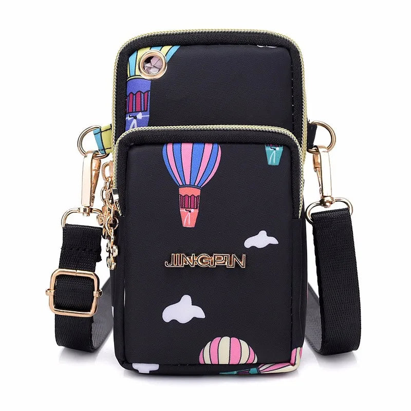 Nylon Solid Flap Bag | Soft Waterproof Sequined Flowers Crossbody Phone Pouch Luxegan