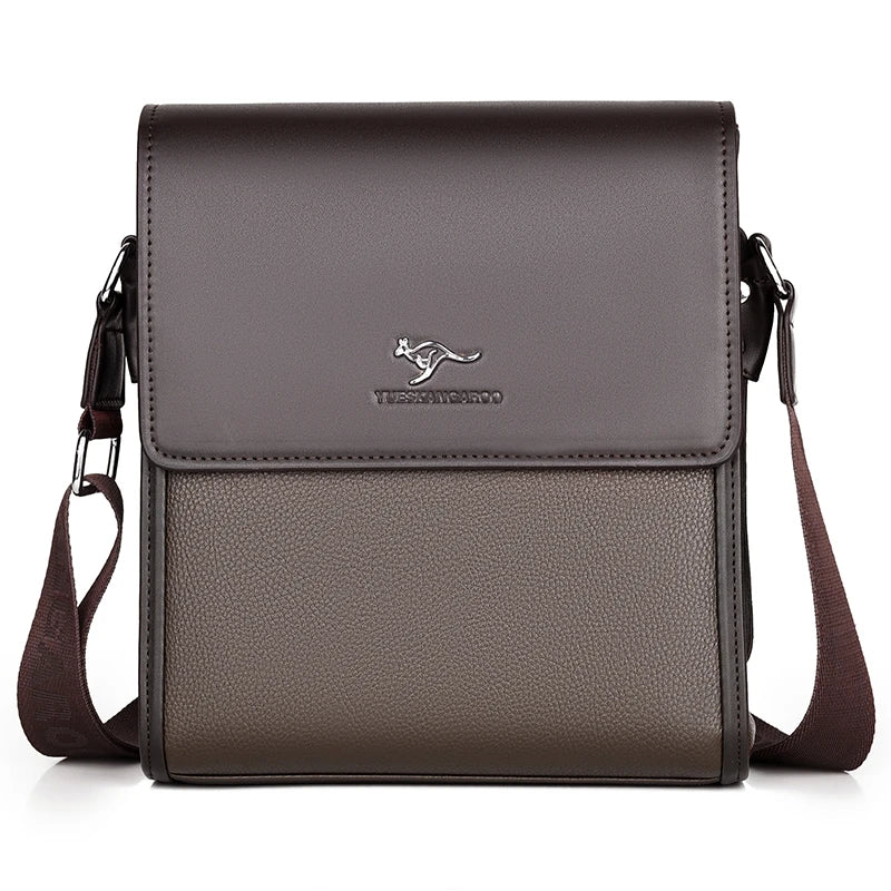 Luxury PU Leather Messenger Bag | Men's Hard Business Office Work Crossbody Briefcase Luxegan