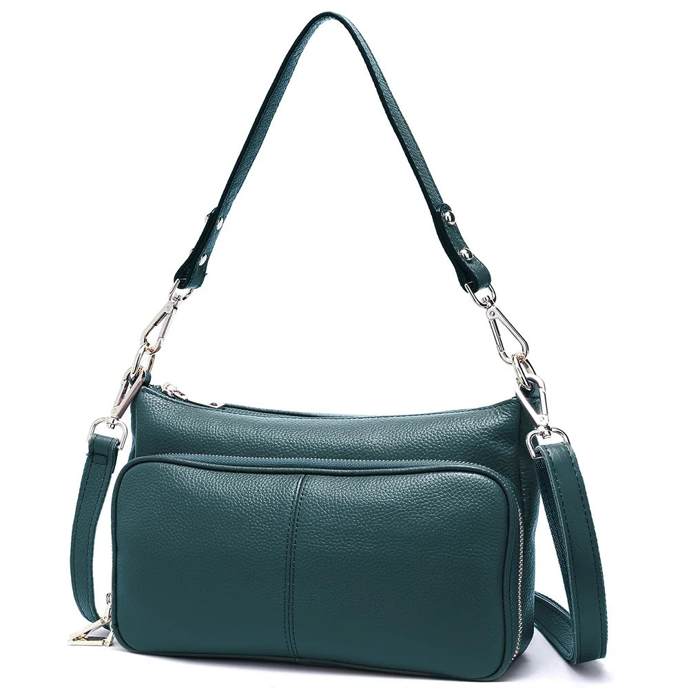 Women's Handbag 100% Genuine Leather Ladies Shoulder Crossbody Messenger Bag | Fashion Hobos Black High Quality Luxegan