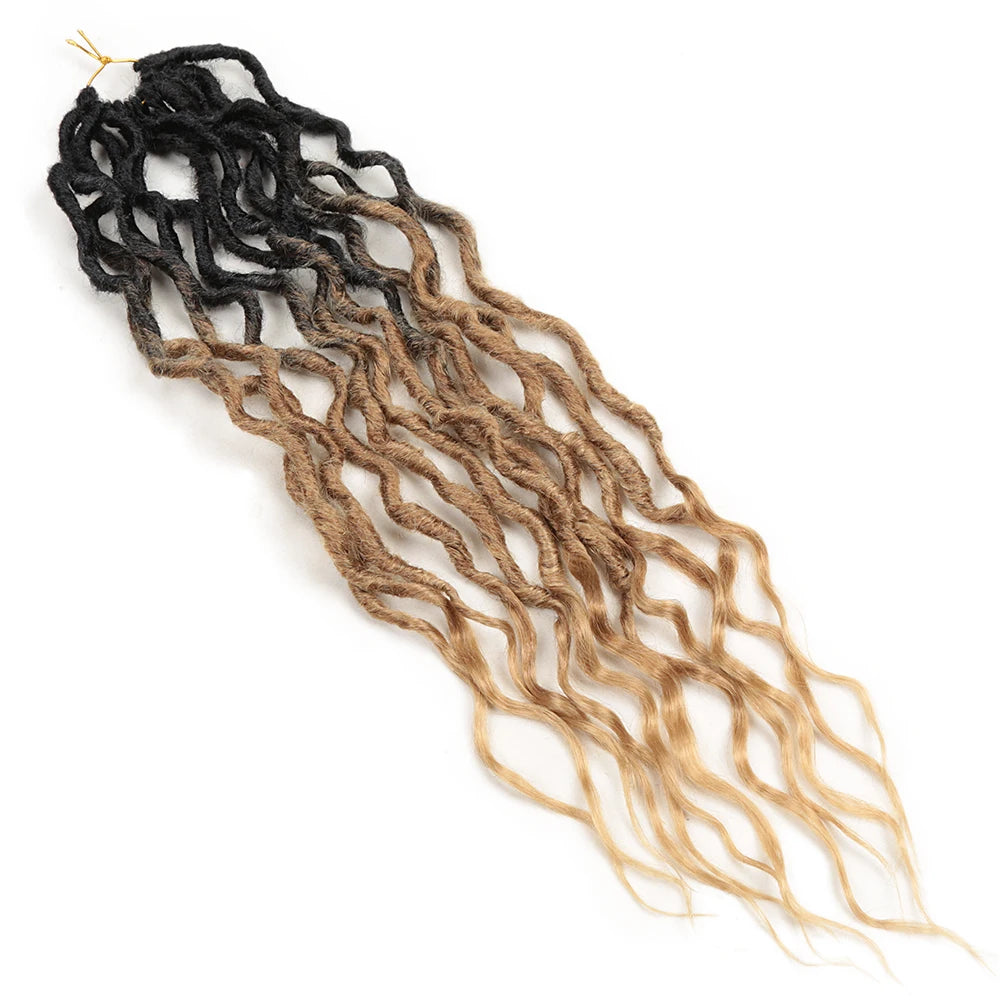 Goddess Locs Wavy Faux Locs Crochet Hair | 16–24 Inch Luxegan