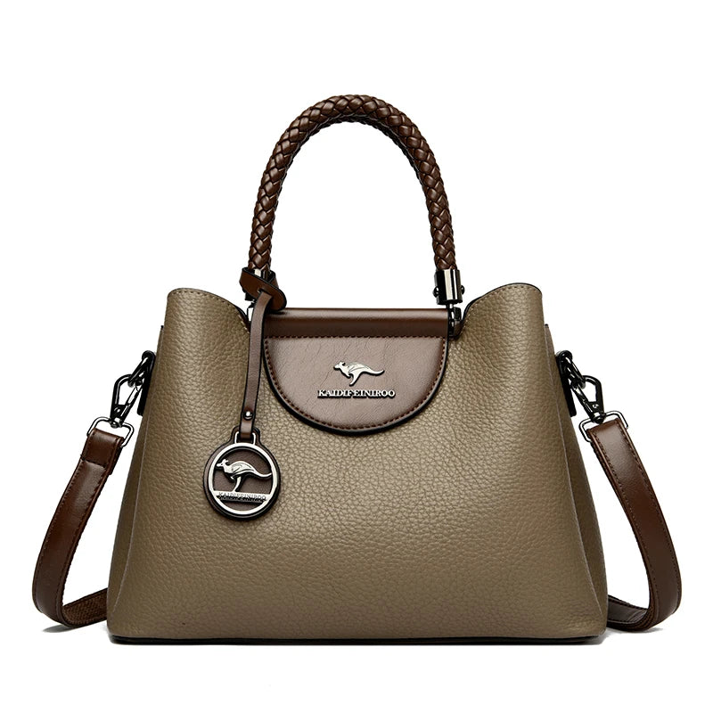 Fashion Geometric Rivet Frame Handbag | Durable Women’s Single Strap Shoulder Bag | High-End PU Leather Daily Tote with Rivet Decoration | Anti-Theft Festive Gift Purse (Model 5156) Luxegan