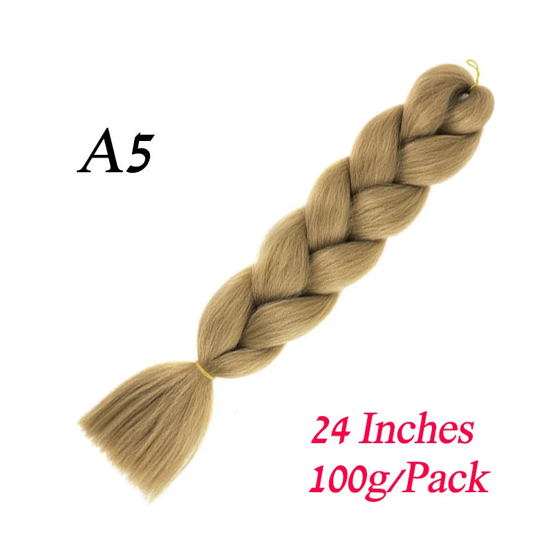 Lihui 24 Inch Pre-Stretched Synthetic Braiding Hair – Kanekalon Jumbo Braid | 100g | 100+ Ombre Colors
