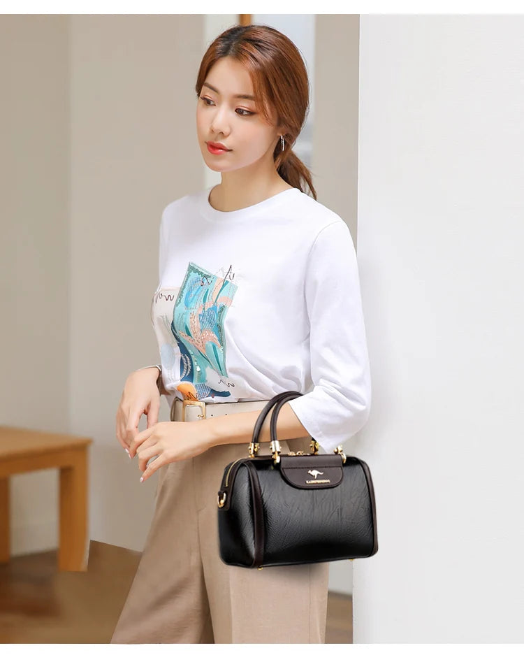 Super High-Quality Leather Top Handle Purse | Shell Bag & Fashionable Handbag Luxegan