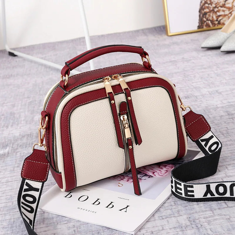 PU Leather Solid Flap Bag | Soft Fashion Hit Color Wide Strap Crossbody Luxegan
