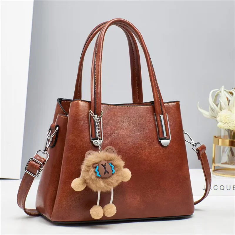 Women’s Luxury Hobo Tote Handbag | Fashion Designer Mini Bowling Purse | Large Capacity Bucket Bag with Silk Lining | Sleek PU Leather Business & Shopping Handbag (Model BTL-22151-CWW) Luxegan