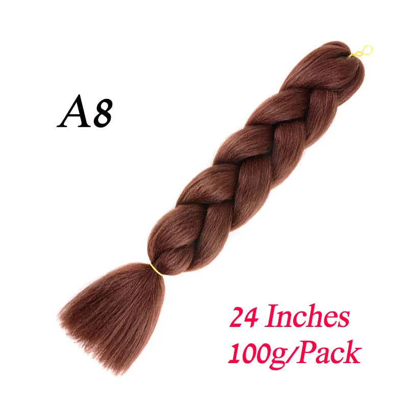 Lihui 24 Inch Pre-Stretched Synthetic Braiding Hair – Kanekalon Jumbo Braid | 100g | 100+ Ombre Colors