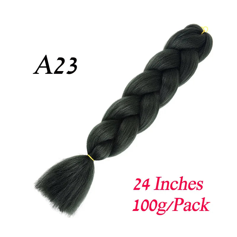 Lihui 24 Inch Pre-Stretched Synthetic Braiding Hair – Kanekalon Jumbo Braid | 100g | 100+ Ombre Colors