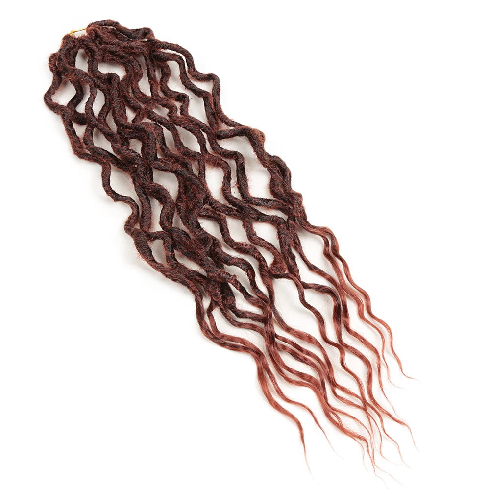 Goddess Locs Wavy Faux Locs Crochet Hair | 16–24 Inch Luxegan