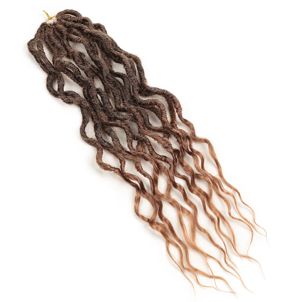 Goddess Locs Wavy Faux Locs Crochet Hair | 16–24 Inch Luxegan