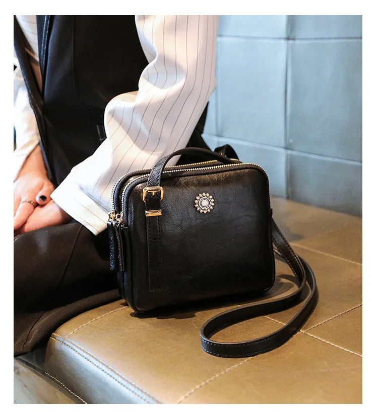 Vintage Style Shoulder Bag | Simple Square Crossbody & Messenger Bag Luxegan