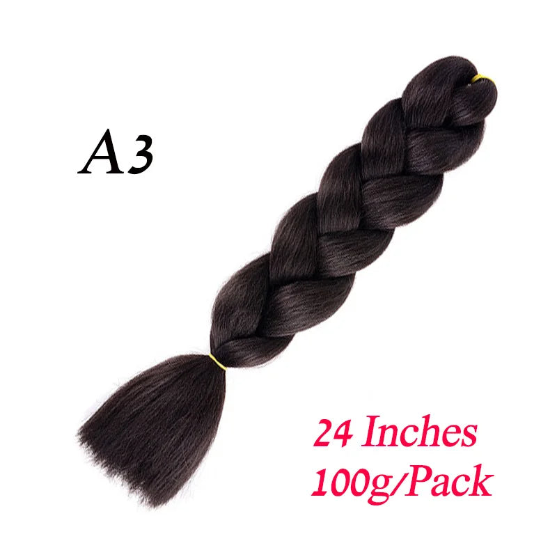 Lihui 24 Inch Pre-Stretched Synthetic Braiding Hair – Kanekalon Jumbo Braid | 100g | 100+ Ombre Colors