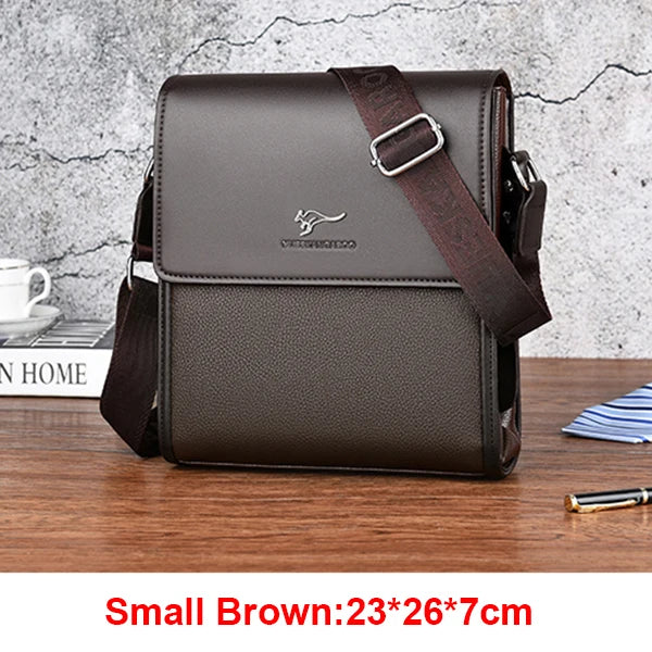 Luxury PU Leather Messenger Bag | Men's Hard Business Office Work Crossbody Briefcase Luxegan