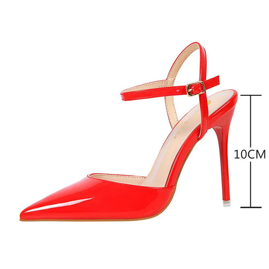 Metallic Patent Leather Stiletto Pumps | Sophisticated Blue & Silver Pointed Toe Heels | Elegant "Super High" Party Sandals | "Dignified" Shallow Mouth Stilettos for Radiant Versatile Styling Luxegan