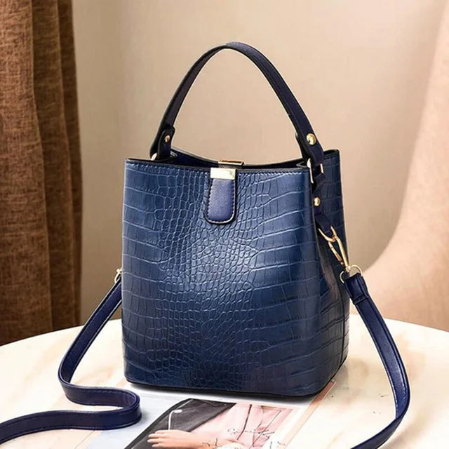Retro Alligator Bucket Handbag for Women | Sophisticated Crocodile Pattern Large Capacity - view 10