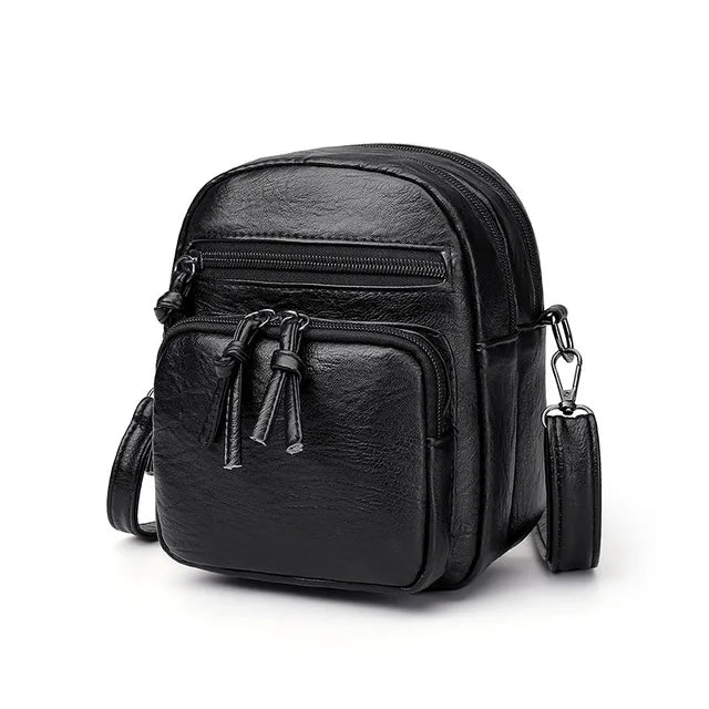 Vintage Crossbody Bag for Women | Soft PU Leather Shoulder Bag (Multifunction Messenger, Small Square Bag, Big Capacity) Luxegan