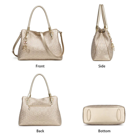 Women's Big Cowhide Shoulder Bag | Female Split Leather Handbag & Fashion Lady Tote (Large Capacity Top Handle & Crossbody Bag) Luxegan