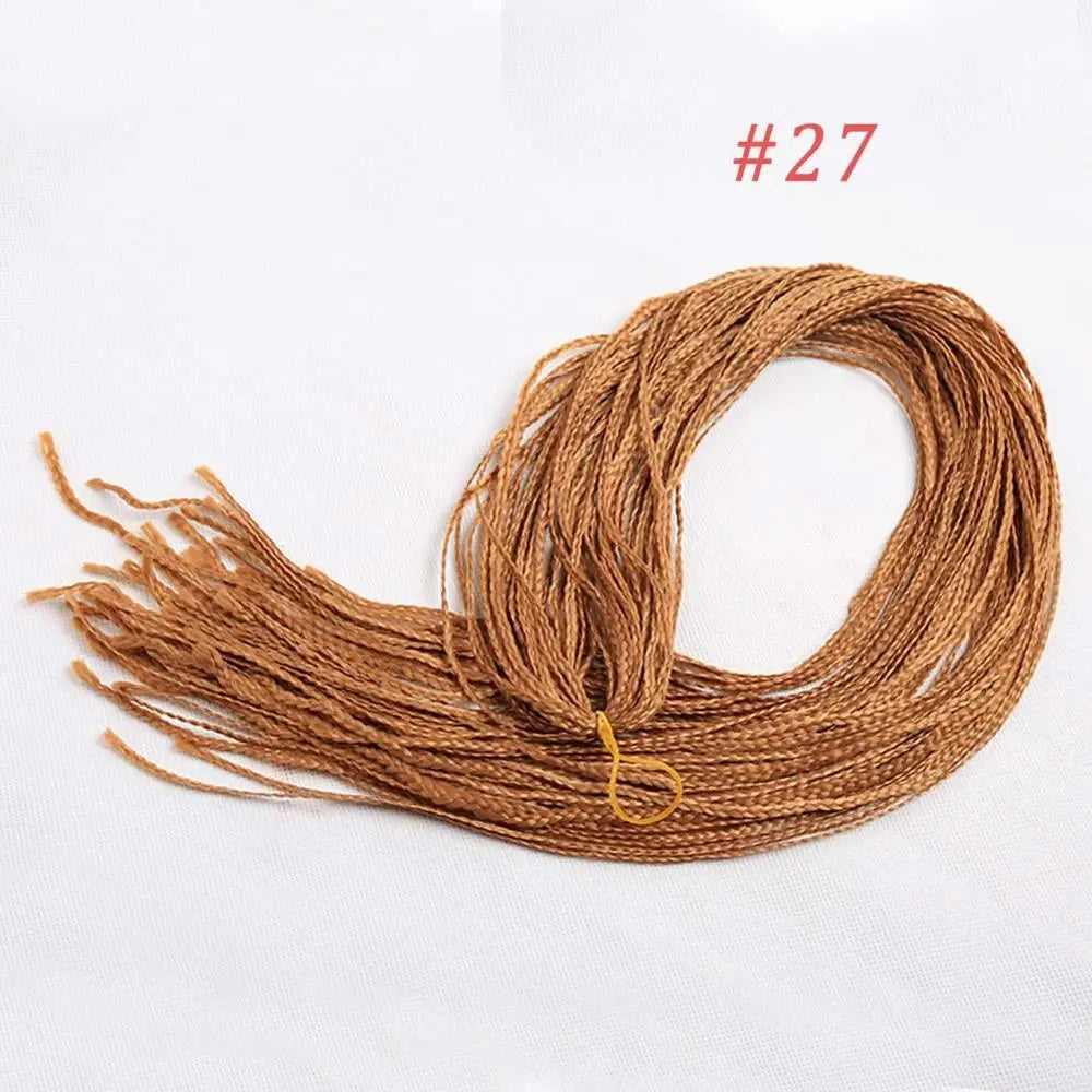 Zizi Box Braids Synthetic Crochet Hair 28in | Thin Box Braids | 22 Colors Luxegan