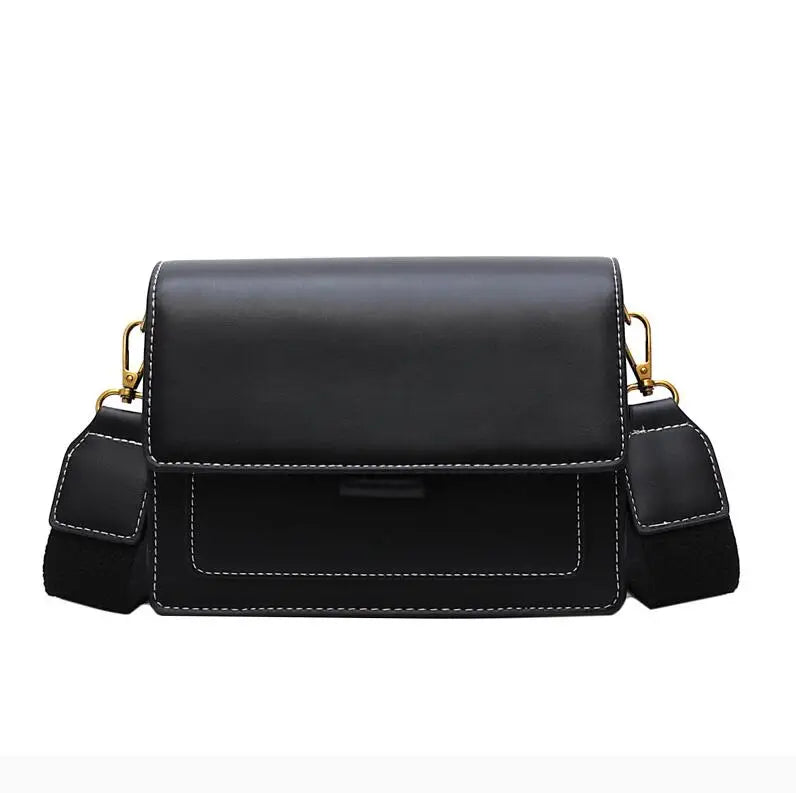 Leather Contrast Color Flap Bag | Chain Detail Shoulder & Messenger Bag Luxegan